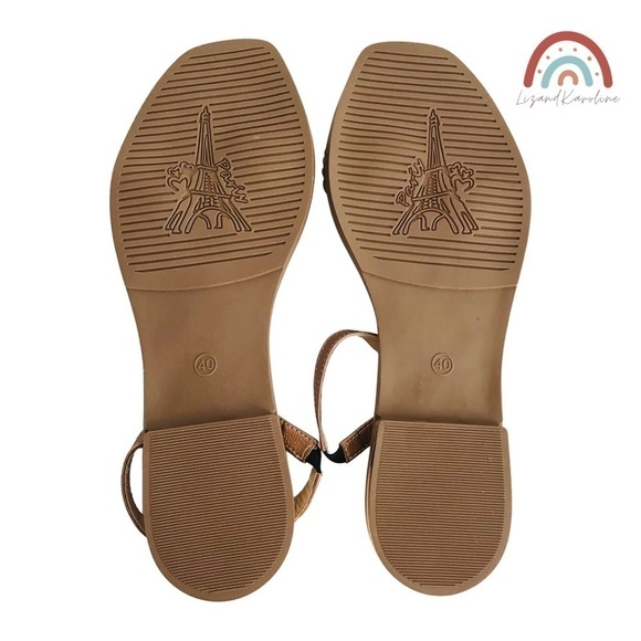 New! VG Shoes Colombian Faux Leather Braided Square Toe Flat Colombianas Sandals - Picture 7 of 7